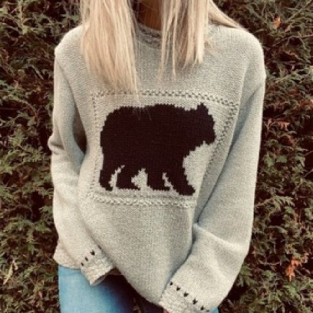 PARKHURST "OUT IN THE WOODS" BEAR SWEATER